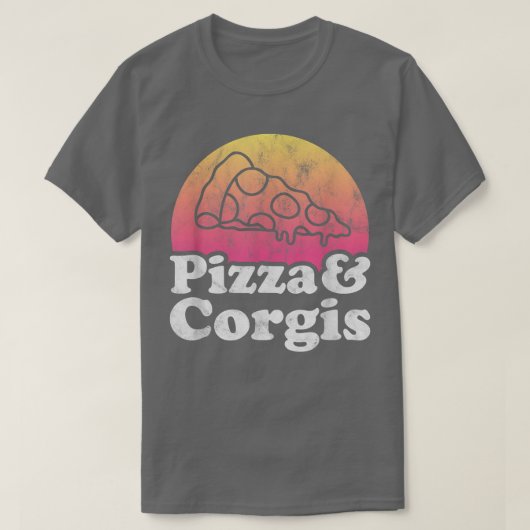 Pizza und Corgis oder Corgi-T - Shirt (Design vorne)