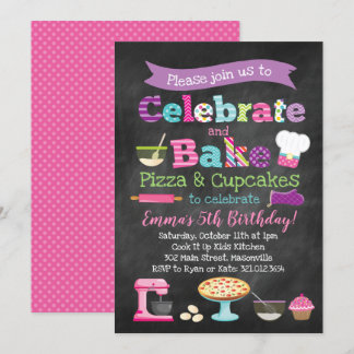 Pizza und Cupcakes Party Einladung