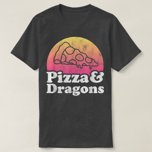 Pizza und Drachen oder Drachen T-Shirt (Design vorne)