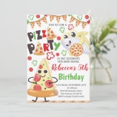 Pizza und Hai Einladung zum Geburtstag, Spaß (Stehend Vorderseite)