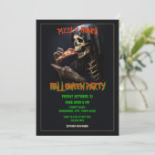 Pizza und Halloween-Party Einladung (Stehend Vorderseite)
