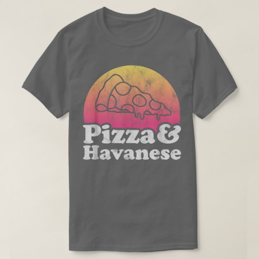Pizza und Havanese T-Shirt (Design vorne)