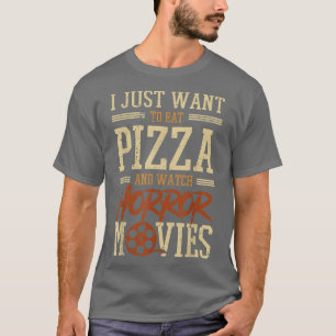 Pizza und Horror Movie Lover Halloween-Party Outfi T-Shirt