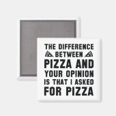 Pizza und Ihre Meinung Magnet (Vorderseite/Rückseite)