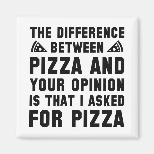 Pizza und Ihre Meinung Magnet (Vorne)