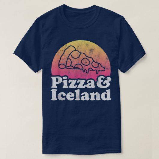 Pizza und Island T-Shirt (Design vorne)