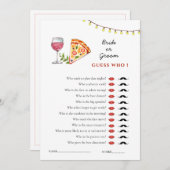 Pizza und Liebe "Guess Who" Showspiel Einladung (Vorne/Hinten)