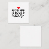 PIZZA UND LIEBE QUADRATISCHE VISITENKARTE (Vorne/Hinten)