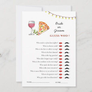 Pizza und Liebe 'Rate wer' Duschspiel  Einladung