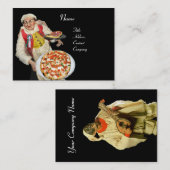 PIZZA UND MANDOLIN ITALIENISCHE KÜCHE, schwarz, ro Visitenkarte (Vorne/Hinten)