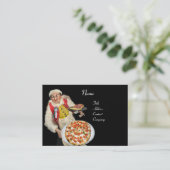 PIZZA UND MANDOLIN ITALIENISCHE KÜCHE, schwarz, ro Visitenkarte (Stehend Vorderseite)