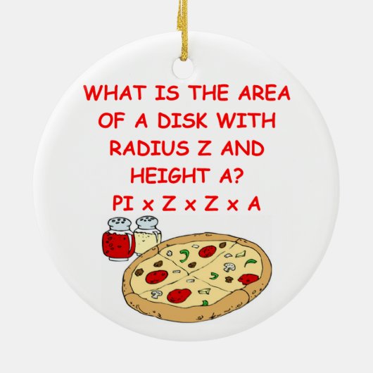 PIZZA und Mathe Keramikornament (Hinten)
