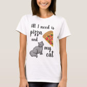 Pizza und meine Katze Funny T-Shirt (Vorderseite)