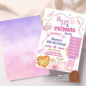 Pizza und Pajamas Geburtstag Einladung