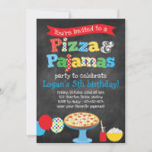 Pizza und Pajamas Party Einladung (Vorderseite)