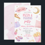 Pizza und Pajamas Sleepover Slumber Party Geburtst Einladung<br><div class="desc">Eine tolle Einladung für Ihre Kleinen zum Geburtstag!</div>
