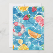 Pizza und Party Schwimmbad Zum Geburtstag einladen Einladung (Rückseite)