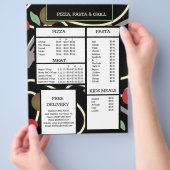 Pizza und Pasta Grill Restaurant Spaghetti Menü (Hand)