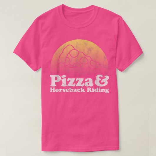 Pizza und Pferdereiten T-Shirt (Design vorne)