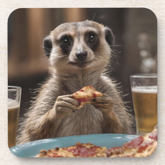 "Pizza und Pints: Eine perfekte Snackpause für Mee Getränkeuntersetzer (Vorderseite)