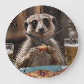 "Pizza und Pints: Eine perfekte Snackpause für Mee Große Wanduhr (Vorderseite)