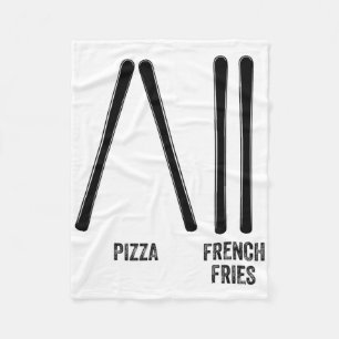 Pizza und Pizzen des Skilehrers und Pizzen des Fra Fleecedecke