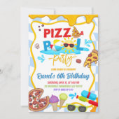 Pizza- und Pool-Geburtstags-Einladung Einladung (Vorderseite)