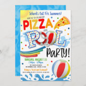 Pizza und Pool-Party Einladung (Vorne/Hinten)