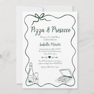 Pizza und Prosecco Bridal Dusche Einladung