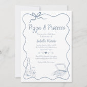 Pizza und Prosecco Bridal Dusche Einladung (Vorderseite)