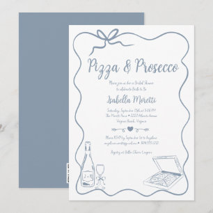 Pizza und Prosecco Bridal Dusche Einladung