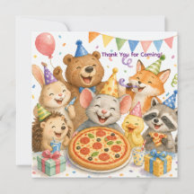 Pizza- und Pyjama-Party Süße Tiere
