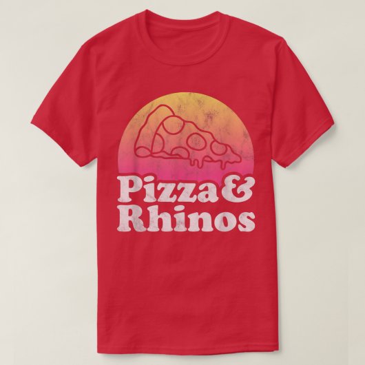 Pizza und Rhinos oder Rhino Rhinoceros  T-Shirt (Design vorne)