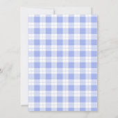 Pizza und Schnuller Blue Kariert Baby Dusche Party Einladung (Rückseite)