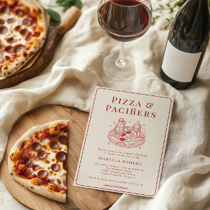 Pizza und Schnuller: Italienisch inspirierte Babyp Einladung