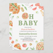 Pizza und Schnuller Kinderdusche Einladung (Vorne/Hinten)