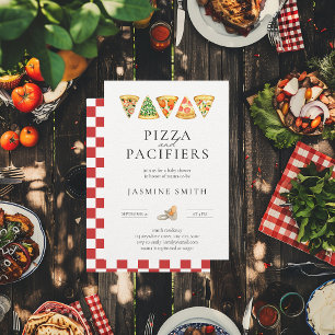 Pizza und Schnuller Kinderdusche Einladung