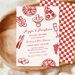 Pizza und Schnuller Pizza Themed Kinderdusche Einladung