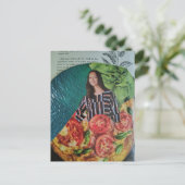 Pizza und Sommer-Spaß Collage Postkarte (Stehend Vorderseite)