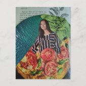 Pizza und Sommer-Spaß Collage Postkarte (Vorderseite)