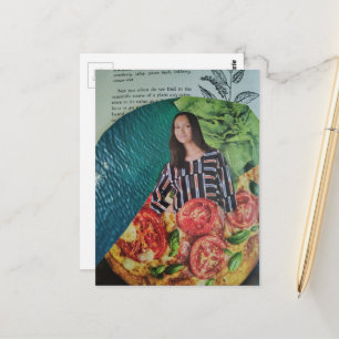 Pizza und Sommer-Spaß Collage Postkarte