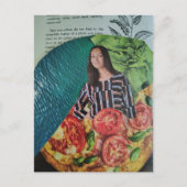 Pizza und Sommer-Spaß Collage Postkarte (Vorderseite)