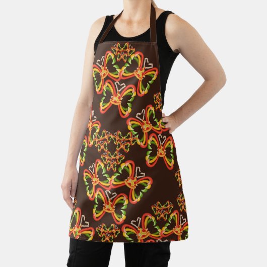 Pizza und Toppings Butterfly Formen Braune Schürze (InSitu)