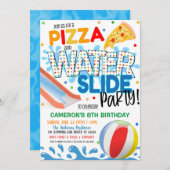 Pizza und Waterslide-Party Einladung (Vorne/Hinten)