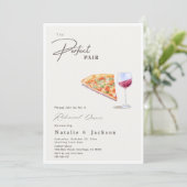 Pizza und Wein Das perfekte Pair Probe Dinner Einladung (Stehend Vorderseite)