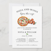 Pizza und Weine vor Rings Probe Dinner Einladung (Vorderseite)