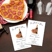 Pizza und Wine Perfect Pair Engagement Party Einladung