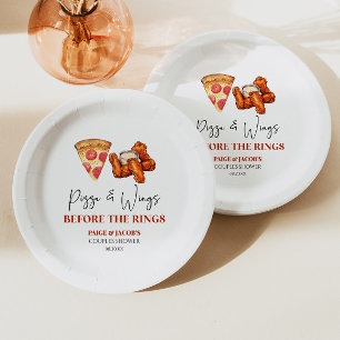 Pizza und Wings Before The Rings Paarschwimmen Pappteller