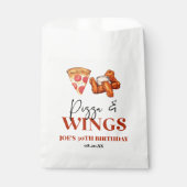 Pizza- und Wings-Geburtstagsfeier Geschenktütchen (Vorderseite)