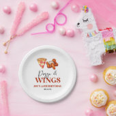 Pizza- und Wings-Geburtstagsfeier Pappteller (Party)